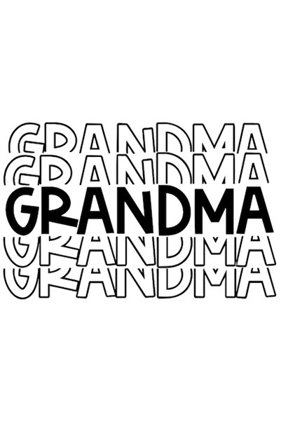 OEM Autocolant cu text repetat în engleză „Bunica” cu margini albe, vinil PVC...