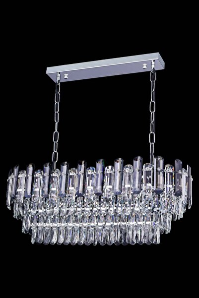 Mihran kristal Krom Sefaf Taşlı Kristal Avize Krom