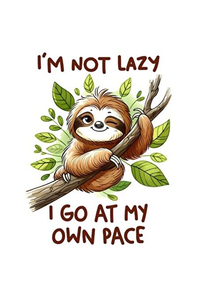 OEM Autocolant leneș „Nu sunt leneș, merg în ritmul meu” - vinil PVC, bordură...