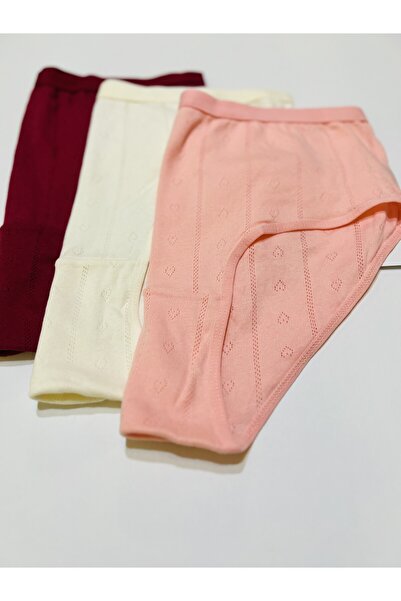 Tutku Marka Kadın Jakarlı Bato Külot 3'lü %100 Pamuk Karışık Renkli