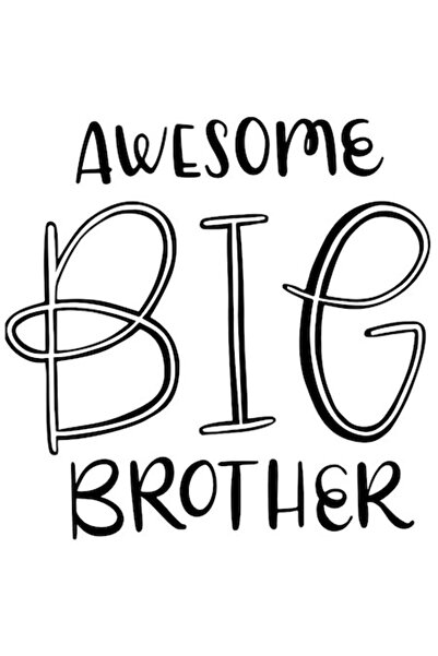 OEM Autocolant „Awesome Big Brother” text în engleză, vinil PVC, bordură albă...