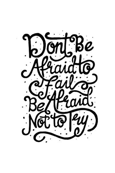 OEM Autocolant motivațional „Nu-ți fie teamă să eșuezi, fie-ți teamă să nu în...
