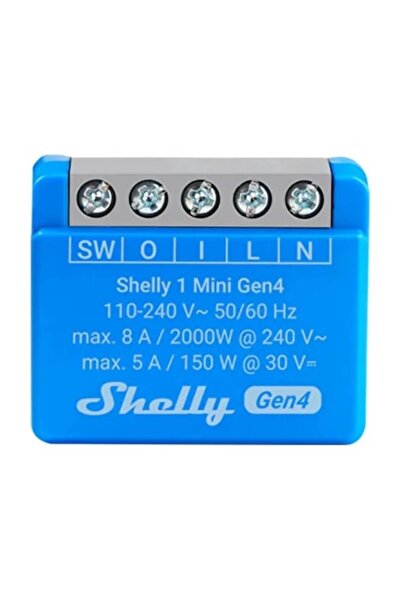 Shelly 1 Mini Gen4 Smart Controller, Zigbee/Matter, Blue, 29x34x16mm