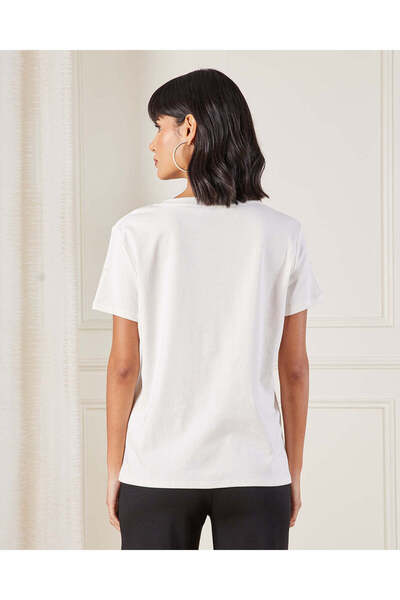 REDTAG Women White Butterfly Embroidered Jersey Top