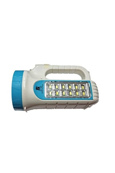 OEM Handheld flashlight SG-1981, 2 light sources, 2W LED + 12 SMD, rechargeable, white/blue