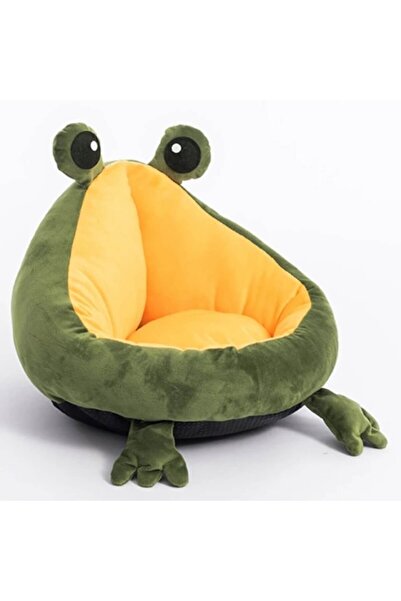 OEM Pet bed, frog-shaped, for cats and dogs, green/yellow, 65x60x25 cm