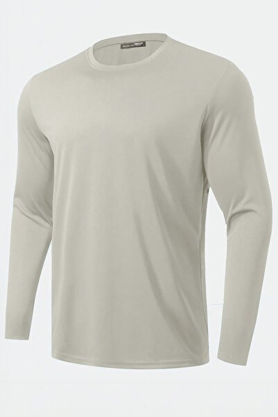 GHASSY CO. Men's 100% Cotton Stretch Fabric Stretch Sports Running Casual Training Long Sleeve Combed Cotton T-Shirt