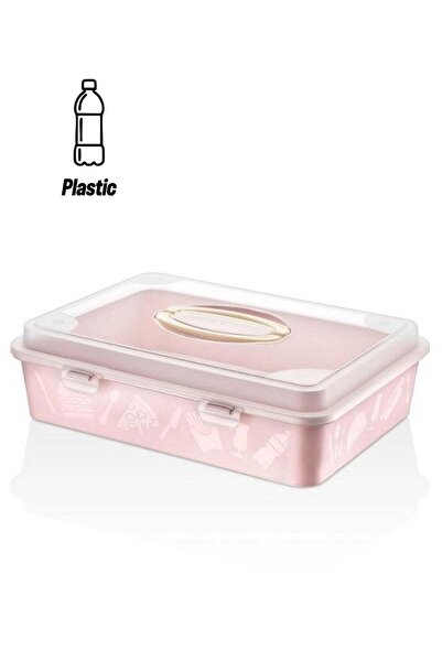 GENERIC4 علبة بلاستيكية للكيك والمعجنات بغطاء شفاف