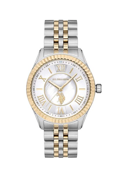 U.S. Polo Assn. Women's Analog Watch Silver Dial Silver & Gold Stainless Stee...