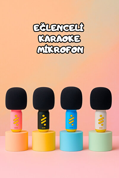 Maybax Eğlenceli Mini Karaoke Mikrofon Ses Değiştirme Efektli Bluetooth Destek Taşınabilir Karaoke Mikrofon
