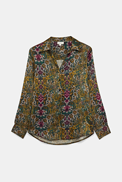 W Collection Green patterned blouse