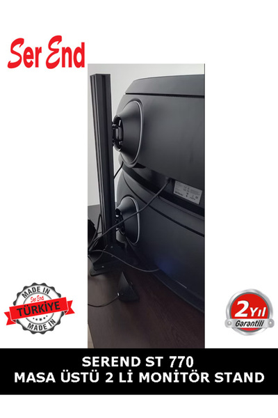 Serend MONİTÖR STAND - DİKEY İKİLİ MONİTÖR STAND - YÜKSEKLİK AYARLI MONİTÖR STAND -ST 770