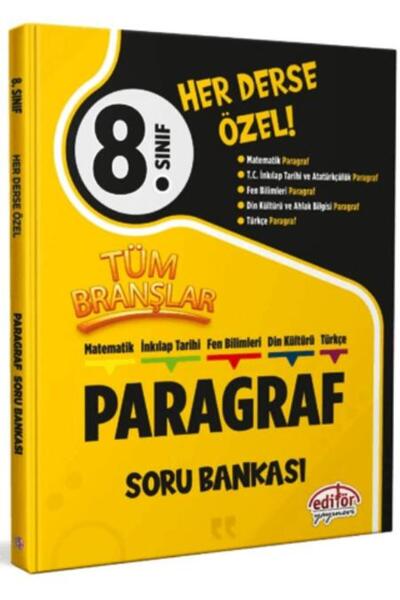 Editör Yayınevi 8. Sınıf LGS Tüm Branşlar Paragraf Soru Bankası