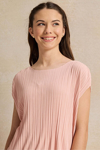 REDTAG Senior Girls Pink Mesh Top