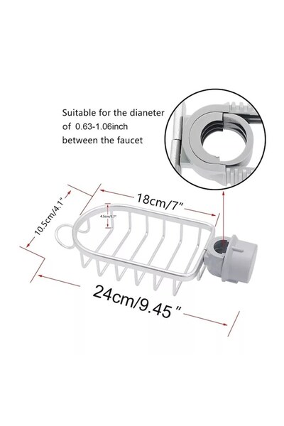 OEM Soap/sponge holder, stainless steel, rust/scratch/deformation resistant, 27x11x5 cm, silver