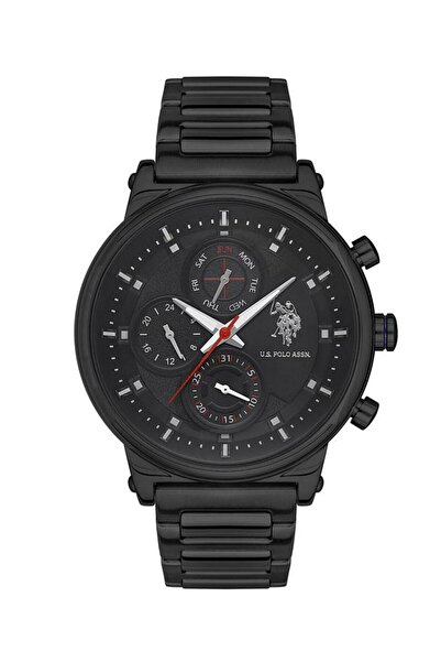 U.S. Polo Assn. Crossing Men's 46mm Chronograph Watch - Black Dial, Stainless...