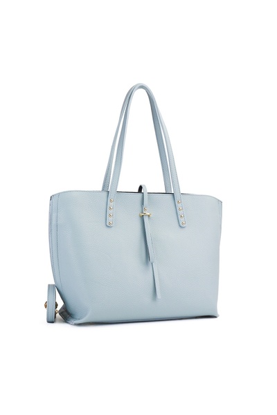 Posete Fagaras Poseta Piele Isabelle - Bleu, 3 Compartimente, 1 Buzunar, Bare...