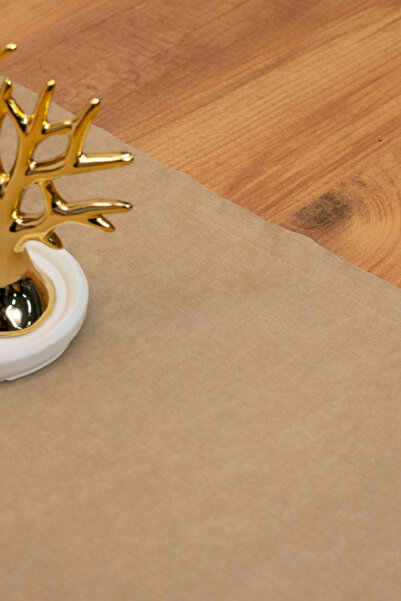 abidehanım Tissue | Velvet Textured Sweet Beige Runner 135 X 40