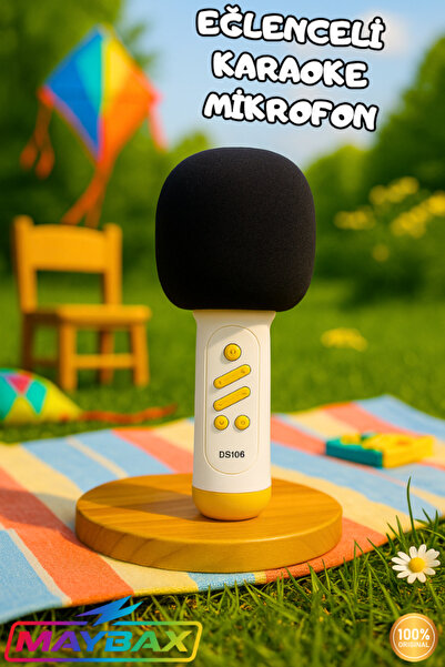 Maybax Eğlenceli Mini Karaoke Mikrofon Ses Değiştirme Efektli Bluetooth Deste...