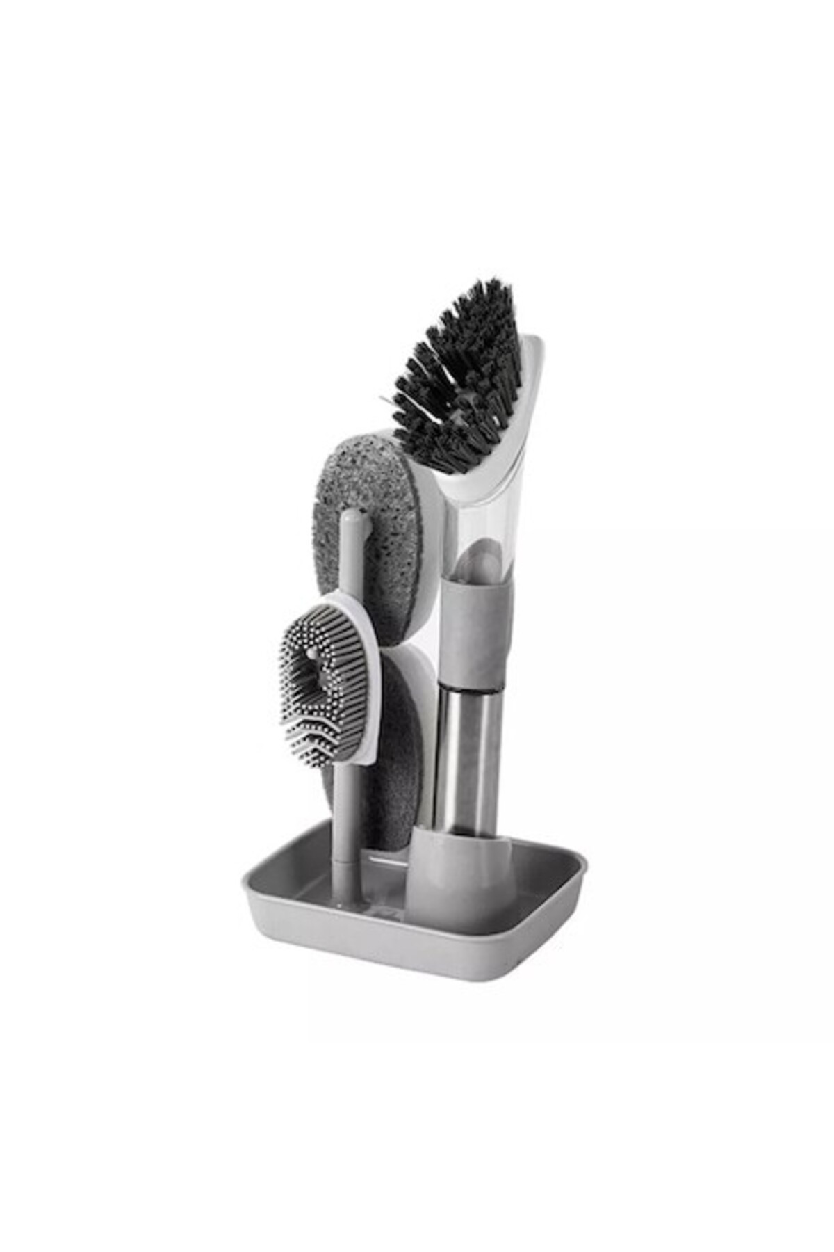 OEM Set de perii de vase cu dozator de detergent, 4 perii de schimb, suport d...