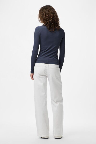 PIECES Γυναικείο φούτερ με μακρυμάνικο φερμουάρ από οργανικό βαμβάκι με ριμπ υφή – σε κιτ