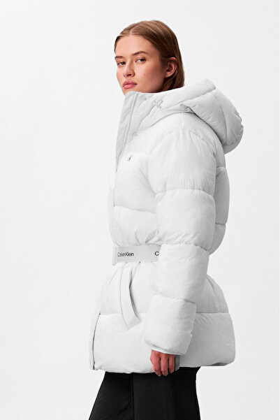 Calvin Klein Women's Brand Logo Waist Belt Double Zipper Pocket Lilac01 Coat Lv047D507G Wga