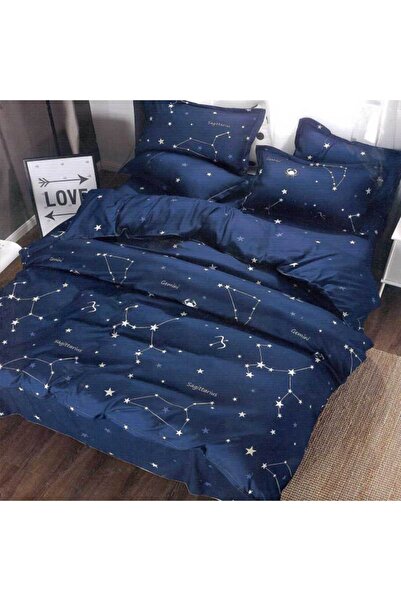 Patul Lenjerie de Pat, Bumbac Satinat, Pucioasa, 2 Persoane, Pat Dublu, 4 Piese