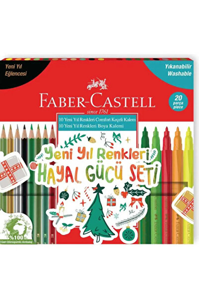 Faber Castell Faber Keçeli Kalem 10 + 10 Kuru Boya Yeni Y