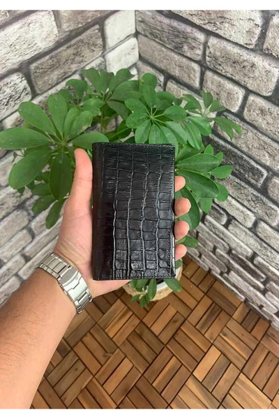 GUARD Чорний чохол для паспорта з принтом Croco