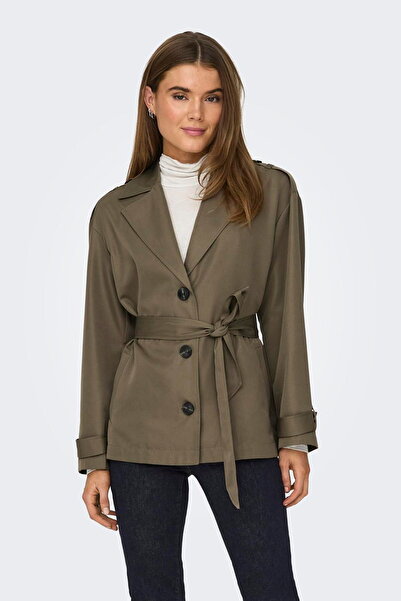 ONLY Жіночий короткий тренч - з поясом, деталями у вигляді ґудзиків