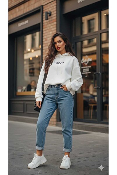 MODA Φούτερ με κουκούλα και γράμματα, με εσωτερική επένδυση από φλις τριών κλ...