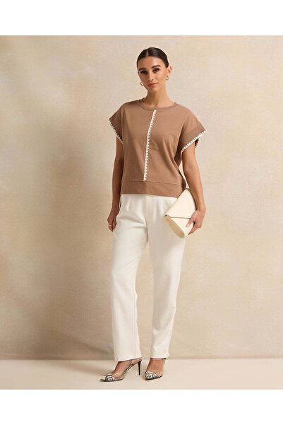 REDTAG Women Brown Embroidered Top