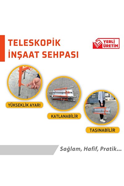 Perabutik Teleskopik İnşaat Sehpası Sağlam, Hafif Ve Pratik