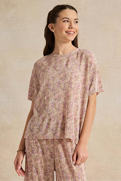 REDTAG بلوزة مطبوع باللون الوردي للفتيات الكبيرات