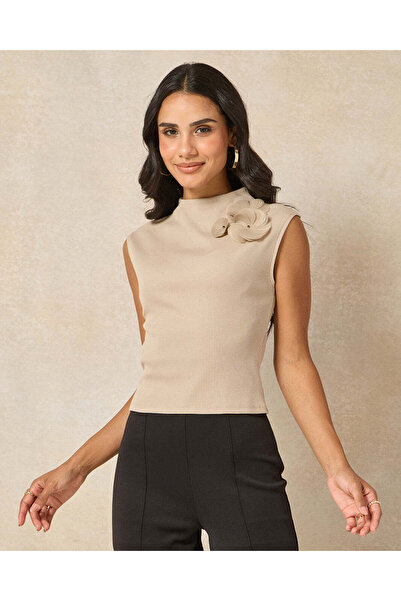 REDTAG Women Beige Embellished Top