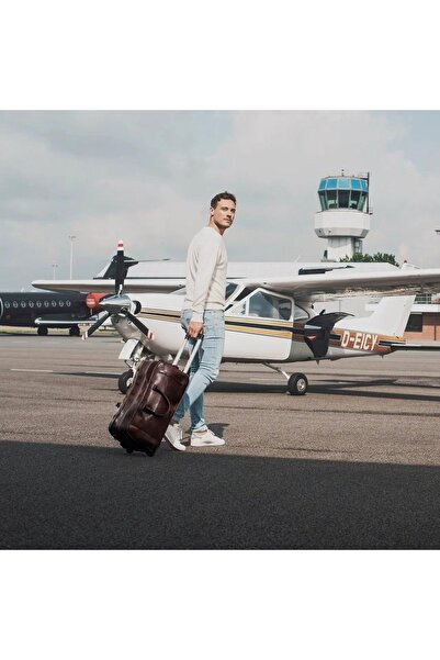 The Chesterfield Brand Unisex genuine leather bag / trolley, The Chesterfield Brand, Jayven, Dark brown