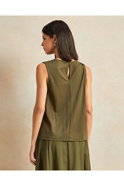 REDTAG Women Olive Embellished Top
