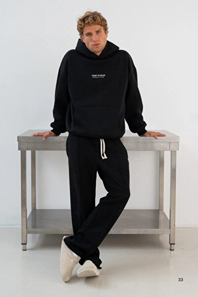 The Champ Clothing Ανδρικό φούτερ oversized με κουκούλα CHMP STUDIOS Μαύρο – με κουκούλα , 3 νήματα Fleece, τσέπη καγκουρό