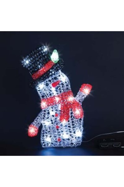 OEM Om de zăpadă decorativ de Crăciun cu 20 de becuri LED 23,5 x 35,5 cm - Al...