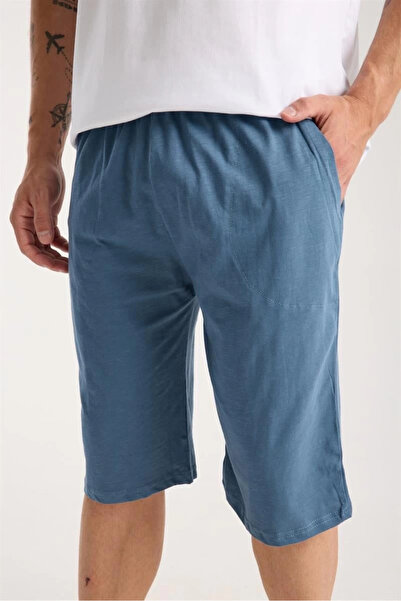 alfa expres Clothing Men's Pocketed Cotton Combed Shorts Indigo