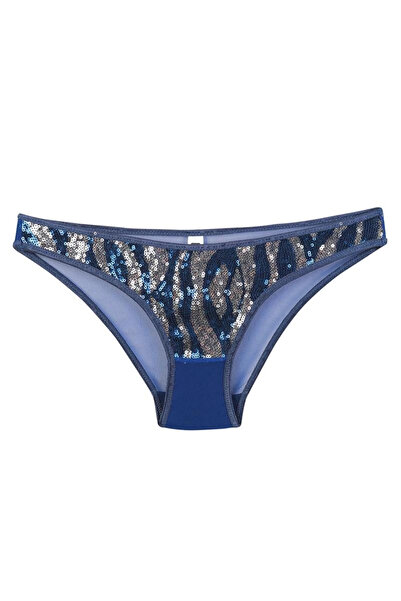 alfa expres Clothing Women's Navy Blue Sequin Detailed 2-Piece Slip