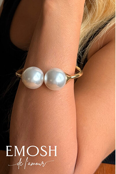 EMOSH de Lamour Dev İnci Kelepçe Bilezik | Lüks Büyük Boy İnci Kelepçe | Zara...