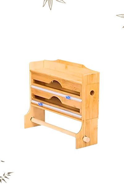 Penthouse Bamboo Stretch and Foil Cutter, Paper Towel Holder, 4 in 1 Bamboo Stretch Cutter