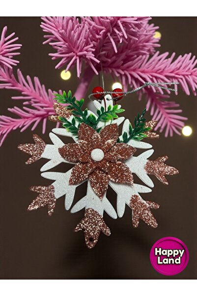 Happyland Christmas Tree Ornament Christmas Floral Rose Gold Vine Ornament Snowflake Model 15cm Hpy26050