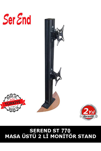 Serend MONİTÖR STAND - DİKEY İKİLİ MONİTÖR STAND - YÜKSEKLİK AYARLI MONİTÖR S...