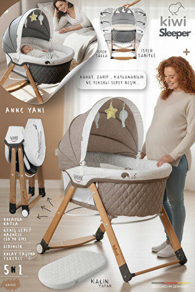 Kiwi Sleeper Portatif Beşik | Sallanır, Katlanır, Taşınabilir Sepet Beşik