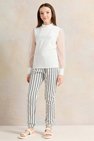 REDTAG Senior White Embellished Long Sleeve Top