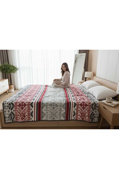 Sesli Lüks Yıl Başı Desenli Battaniye