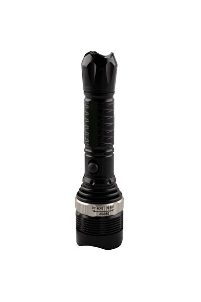 OEM XC-8809 Flashlight with LED, adjustable zoom lens, lanyard, 2 batteries, 1W, black, 6 x 24 cm