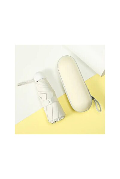 ELEVEN MARKETS 6 Telli Mini Cepboy Kapsullü Şemsiye -Bej